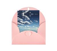 Blue sky and white clouds Greeting card, blank inner page, includes envelope, 10cm x 15cm.