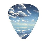 Blue Sky And White Clouds Guitar Plectrums Classical Triangle Bass Acoustic And Electric Guitar Plectrums For Guitarists 12 Pieces