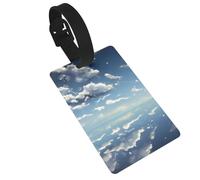 Blue Sky and White Clouds Luggage Tags for Suitcases - Durable PVC ID Tags with Detachable Straps for Travel, Backpack, Golf Bag, Anti-Loss