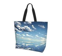 Blue sky and white clouds Prints Women'S Single-Shoulder Shopping Bag Spacious Stylish Design Perfect For Daily Commutes And Shopping.