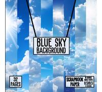 Blue Sky Background scrapbook paper, 8.5x8.5, 8 Designs, 18 Double-Sided Sheets: Scrapbooking Paper for Junk Journals, Decorative craft Paper for ... & Mixed Media, Origami, Collage & Card Making