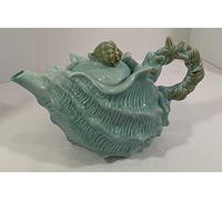 Blue Sky Ceramics Aqua Shell Teapot 10"x 6"x 6"