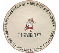 Blue Sky Clayworks Barnaby Santa Giving Dinner Plate, 11" D