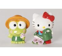 Blue Sky Clayworks Ceramic Hello Kitty and Keroppi Salt and Pepper Set