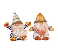 Blue Sky Clayworks Fall Gnomes Salt & Pepper Shaker Set, Ceramic, 2.5" W x 3.38" H Each, Harvest Hats & Pumpkin Boots