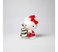 Blue Sky Clayworks Hello Kitty and Snowy Christmas Tree Figurine with Gold Accents, 6.18-inches Height, Holiday Home Decorations, Ceramics, 23205