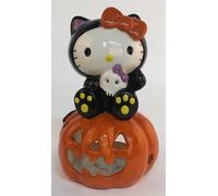 Blue Sky Clayworks Hello Kitty Halloween Tealight Holder, 6.75-inch Height, Tabletop Decoration, Black and Orange, 23567