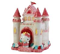 Blue Sky Clayworks HELLO KITTY Princess Castle Cookie Jar, Ceramic 7" L x 7" W x 9" H, Pink Pastel Palace Whimsy