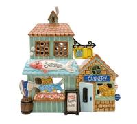 Blue Sky Clayworks Sardine Shop Candle House, 7" L x 4" W x 7.25" H