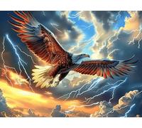 Blue Sky Cloud Sea Flying Bald Eagle 1000 Piece Count Premium Jigsaw Puzzle Colorful Fantasy Wildlife Teen Fans 14-18 Yrs Ultra Difficult Leisure Adventure Valentines Creativity & Gift Giving 1000 PC