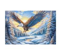 Blue Sky Cloud Sea Flying Bald Eagle 1000 Piece Pack DIY Jigsaw Puzzle Collectors Cognitive Development Educational Decorative Puzzle Gifts for Adults High-grade Cardboard 1000 PCS/75x50cm