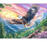 Blue Sky Cloud Sea Flying Bald Eagle 1000 Piece Pack DIY Jigsaw Puzzle Radiant Whimsical Menagerie Collectors Cognitive Development Educational Decorative Puzzle Gifts for Adults High-grade Cardboard