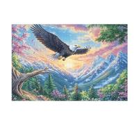 Blue Sky Cloud Sea Flying Bald Eagle 1000 Pieces Set Classic Jigsaw Puzzle Animal Pet Doll Couple Puzzle Partners Mind Relaxation Wall Decor Easter New Year Creativity & Gift Giving 1000 PCS