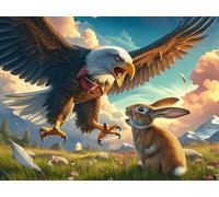 Blue Sky Cloud Sea Flying Bald Eagle 300-piece Jigsaw Puzzle Bundle Magical Cosmic Creatures Family Puzzle Lovers Brain Training Mindful Activity Spring Rigid Cardboard 300 PCS/40x28cm