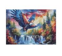 Blue Sky Cloud Sea Flying Bald Eagle 300 Piece Jigsaw Puzzle for Adults Luminous Enchanted Beasts Jigsaw Heartfelt Gift for Friends Family Activity Vibrant Challenging Design 300 PCS