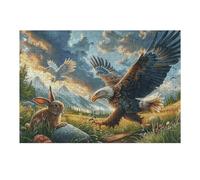 Blue Sky Cloud Sea Flying Bald Eagle 300 Piece Pack DIY Jigsaw Puzzle Animal Pet Doll Collectors Cognitive Development Educational Decorative Puzzle Gifts for Adults High-grade Cardboard 300 PCS