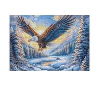Blue Sky Cloud Sea Flying Bald Eagle 300 Pieces Set Classic Jigsaw Puzzle Couple Puzzle Partners Mind Relaxation Wall Decor Easter New Year Creativity & Gift Giving 300 PCS/40x28cm