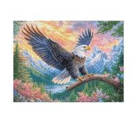 Blue Sky Cloud Sea Flying Bald Eagle 500 Piece Complete Jigsaw Puzzle Set Animal Pet Doll Teens Beginners Educational Challenge Puzzle Fans Group Play Anniversary Fathers Thick Cardboard 500 PCS