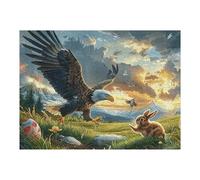 Blue Sky Cloud Sea Flying Bald Eagle 500 Piece Jigsaw Puzzle for Adults Radiant Whimsical Menagerie Vacation Souvenir Memory Keepsake No Dust Pieces Great Gift for Travelers 500 PCS