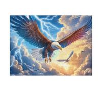 Blue Sky Cloud Sea Flying Bald Eagle 500 Piece Jigsaw Puzzle for Adults Vibrant Fantasy Animals Weekend Hobby Creative Challenge No Duplicate Pieces Ideal Retirement Gift 500 PCS