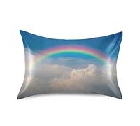 Blue Sky Clouds Rainbow Pillowcase Pillow Cover Case Sham Queen Size Breathable Pillow Home Decor Decorative 20" x 30"