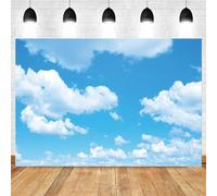 Blue Sky Cloudy Photography Background White Cloud Rainbow Sparkling Stars Baby Birthday Newborn Portrait Photo Backdrop Studio 350x240CM