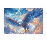 Blue Sky Flying Bald Eagle 1000 Piece Jigsaw Puzzle for Adults Animal Pet Pet Lover Gift Animal Themed Detailed Artwork for Dog Cat Owners 1000 PCS