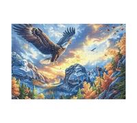 Blue Sky Flying Bald Eagle 1000 Piece Jigsaw Puzzle for Adults Doll Animal Pet Jigsaw Home Office Decor Stress Relief Activity Colourful Challenge Perfect Present 1000 PCS