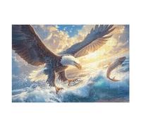 Blue Sky Flying Bald Eagle 1000 Piece Jigsaw Puzzle for Adults Magical Cosmic Creatures Solo Leisure Time Challenging Fun No Dust Pieces Great Gift for Puzzle Enthusiasts 1000 PCS