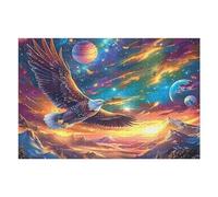 Blue Sky Flying Bald Eagle 1000 Piece Jigsaw Puzzle for Adults Teens Magical Cosmic Creatures Jigsaw Post Exam Relaxation Challenging Design Great Gift for Students Stress Reliever 1000 PCS