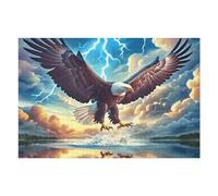Blue Sky Flying Bald Eagle 1000 Piece Jigsaw Puzzle for Adults Vibrant Fantasy Animals Jigsaw Cozy Night In Activity Colourful Challenge Great Gift for Puzzle Lovers Stress Reliever 1000 PCS