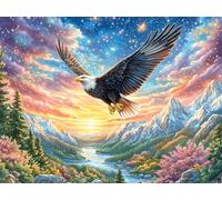 Blue Sky Flying Bald Eagle 300 Pcs Jigsaw Puzzles Fantastic Beasts Puzzles for Adults Teens Fun Family Game Team Building Stress Reducing Autumn Eco Friendly Cardboard 300 PCS