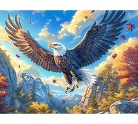 Blue Sky Flying Bald Eagle 300 Piece Complete DIY Jigsaw Puzzle Magical Cosmic Creatures Collectors Mind Relaxation Educational Decorative Puzzle Gifts for Adults Wooden Cardboard 300 PCS/40x28cm