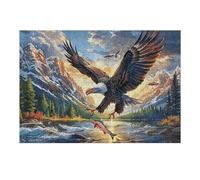 Blue Sky Flying Bald Eagle 300 Piece Complete Jigsaw Puzzle Set Animal Pet Doll Teens Beginners Educational Challenge Puzzle Fans Group Play Anniversary Fathers Thick Cardboard 300 PCS