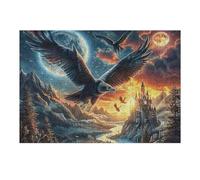 Blue Sky Flying Bald Eagle 300 Piece Jigsaw Puzzle for Adults Teens Craft Room Decor Creative Project Whimsical Artwork for Crafters 300 PCS