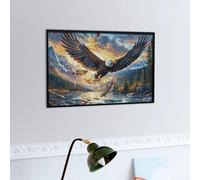 Blue Sky Flying Bald Eagle 300 Piece Jigsaw Puzzle for Adults Teens Dreamy Scenic Fauna Laundry Room Decor Boredom Buster Colourful Artwork Great Gift for 300 PCS