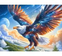 Blue Sky Flying Bald Eagle 500 Piece Complete Jigsaw Puzzle Set Vibrant Fantasy Animals Teens Beginners Educational Challenge Puzzle Fans Group Play Anniversary Quality Material 500 PCS/52×38cm