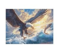 Blue Sky Flying Bald Eagle 500 Piece Jigsaw Puzzle for Adults Magical Cosmic Creatures Jigsaw Post Work Relaxation Tool Challenging Fun for Friends Family Home Decor 500 PCS