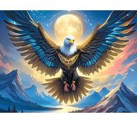 Blue Sky Flying Bald Eagle 500-piece Jigsaw Puzzle Set Animal Pet For Adults Teens 14+ Logic Skill Indoor Game Family Game Night Summer Recycled Cardboard 500 PCS/52×38cm