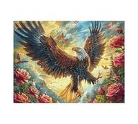 Blue Sky Flying Bald Eagle 500 Piece Premium Jigsaw Puzzle Doll Animal Pet Adult Jigsaws Brain Training Hobby Home Decor Winter Gift Unique Shaped Recycled Material 500 PCS