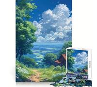 Blue Sky Haven Jigsaw Puzzles for Adults1000 Pieces Thought Training Restful Escape Uniform Cut Merry Gift (50X75CM)