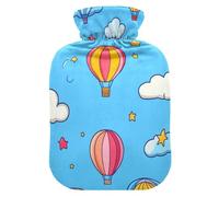 Blue Sky Hot Air Balloon hot Water Bottles with Soft Cover, 2L hot Compress Bag for Sore Muscle, Hot and Cold Therapies, Bolsa de calor para Dolor Menstrual