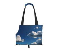 Blue Sky Japanese Printed pet Shoulder Bag, Suitable for Small Dogs and Cats, Shopping and Travel Dual-Purpose Bag