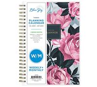 Blue Sky July 2023- June 2024 Academic Year Weekly and Monthly Planner, 5" x 8", Frosted Flexible Cover, Wirebound, Roosevelt Pink (144704)
