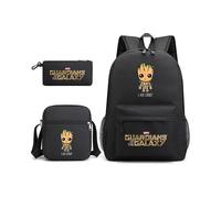 (Blue sky) Marvel Groot Galaxy Guardians Tree Man Printed Boys And Girls School Bag Three Piece Set