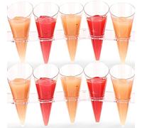 Blue Sky MiniWare Angled Clear Cones Wave Display | 10 Count - Disposable Cups for Dessert & Appetizer Presentation