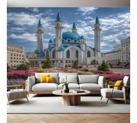 Blue Sky Mural Wallpaper Urban Art Architecture Photo Wallpaper 3D Effect 200 x 140 cm Non-Woven Wall Mural Home Bedroom Living Room Tv Background Poster Decoration