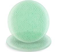 Blue Sky Organic 13" Hammered Green Plastic Charger Plates - 4 Count | Durable & Stylish for Elegant Dining Events