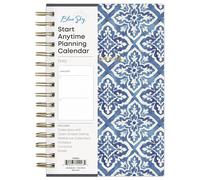 Blue Sky Perpetual Planner, Undated Planning Calendar, Daily Layout, 5" x 8", Open Ended Dating, Flexible Cover, Durable Twin Wire Binding, For Office and School, Tana