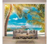 Blue Sky Sea Beach Coconut Tree 3D Wallpaper Luxury Home Dining Decor Paste Sofa Living Room The Wall for Bedroom Mural-400cm×280cm